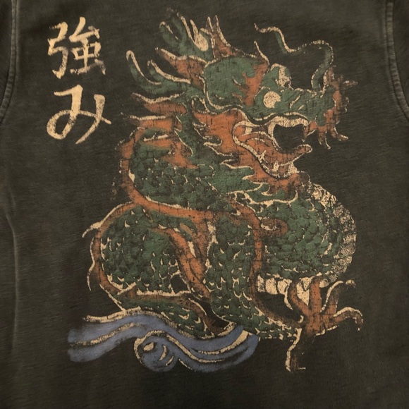 Lucky Brand Jacket “Dragon” Graphic Design Vintage Look Size X-Small - Picture 2 of 9